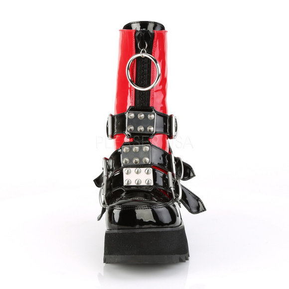 Gothic Punk Patent Platform Spike Mid Calf Boots - Picture 2 of 5